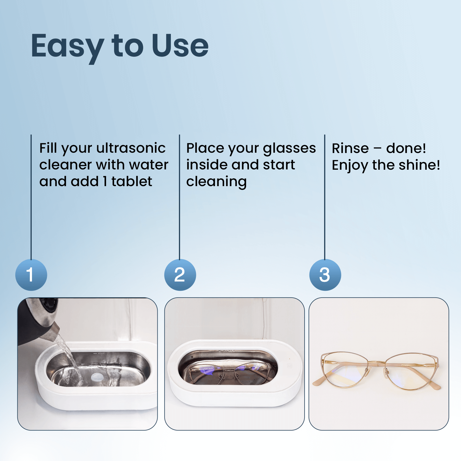Ultrasonic Cleaner Tablets for Glasses and Jewelry