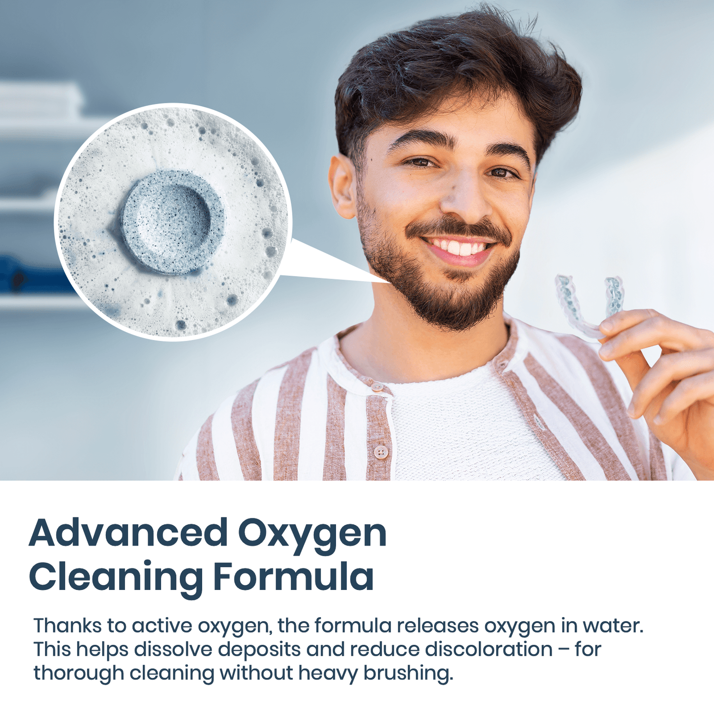 Reinigungstabletten für Zahnprothesen, Retainer & Aligner