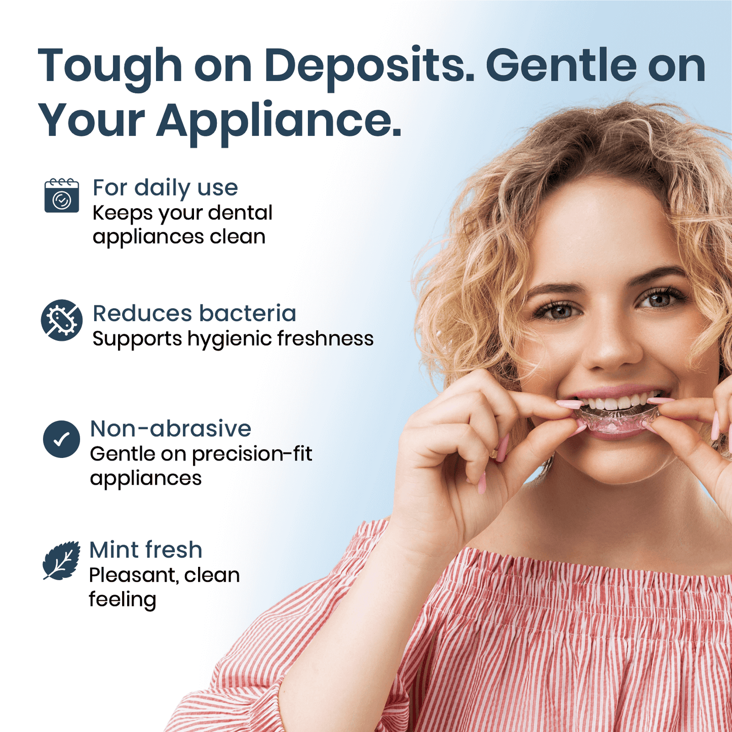 Reinigungstabletten für Zahnprothesen, Retainer & Aligner