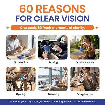 Anti-Fog Cleaning Wipes | 60 Wipes